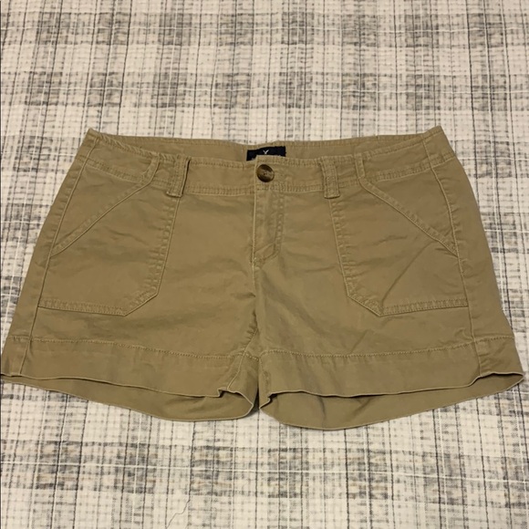 American eagle outfitters size 10 midi stretch khaki cargo shorts - Picture 1 of 2